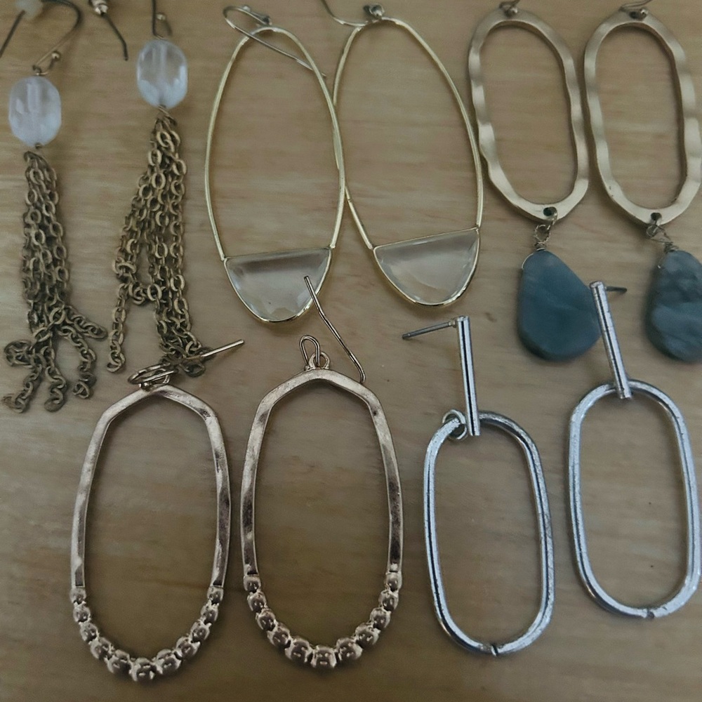 Chic Gold and Silver Oval Earrings Collection